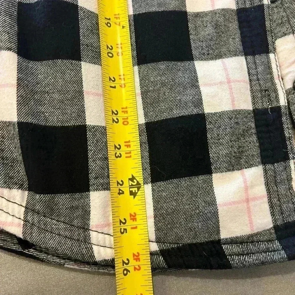 💗🖤”Boston Traders” Flannel Fleece Lined Hooded Shacket Pink/Black/White Sz S🖤 - Picture 15 of 16